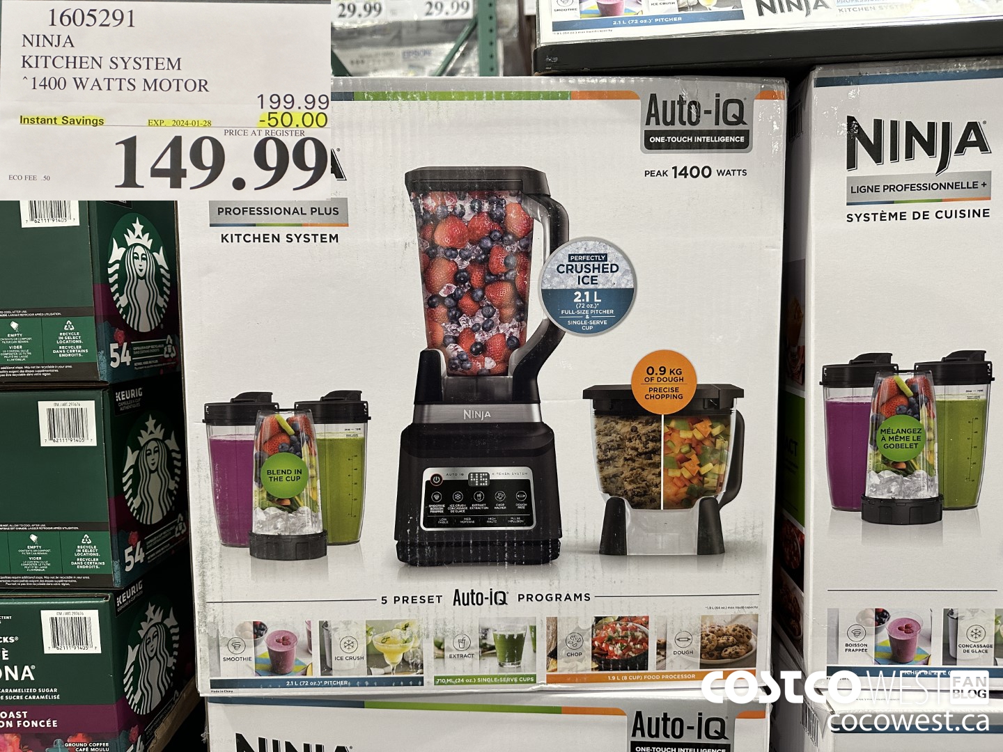 1605291 NINJA KITCHEN SYSTEM 1400 WATTS MOTOR ($50.00 INSTANT SAVINGS EXPIRES ON 2024-01-28) $149.99