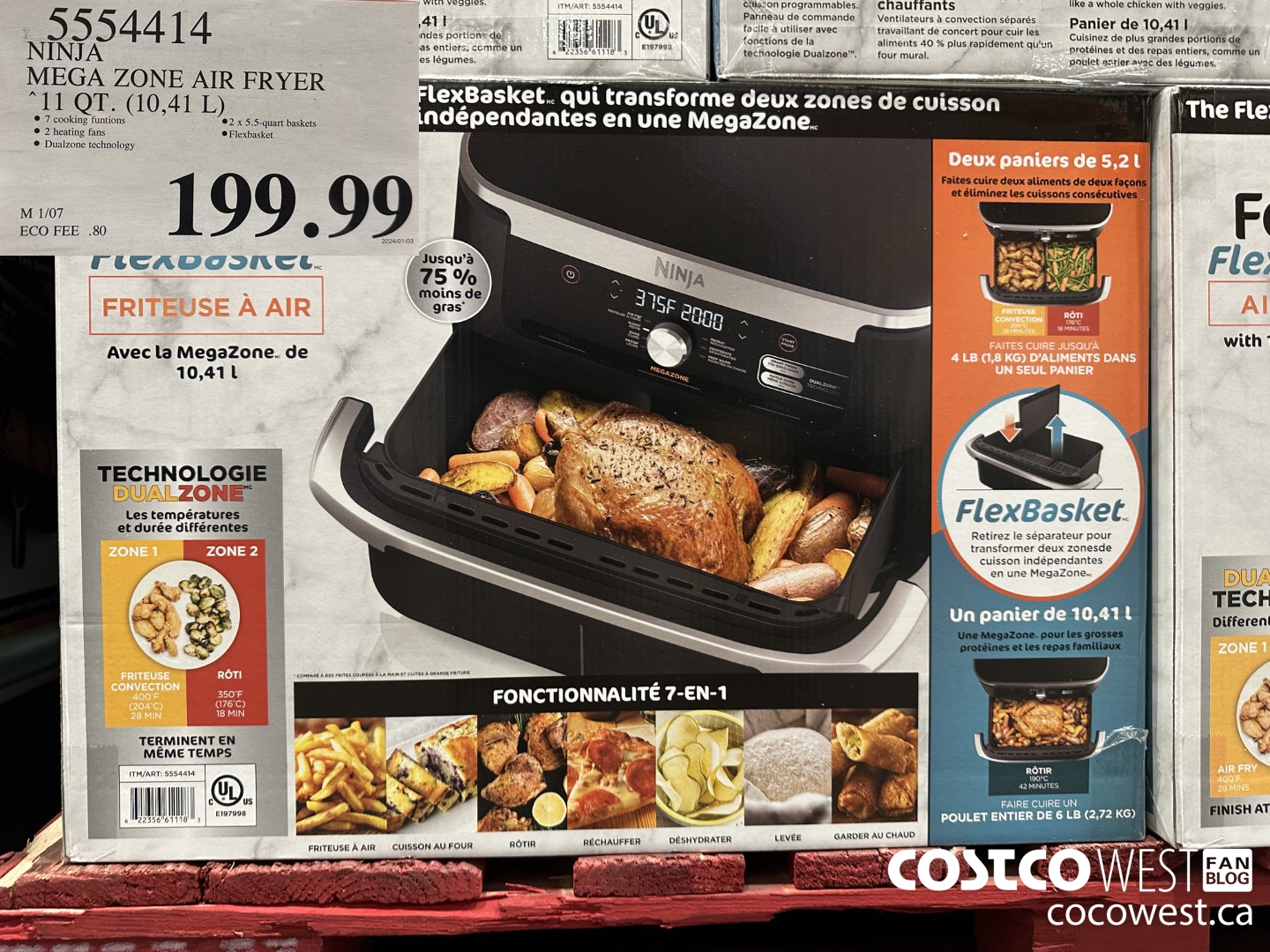 5554414 NINJA MEGA ZONE AIR FRYER 11 QT. (10,41 L) $199.99