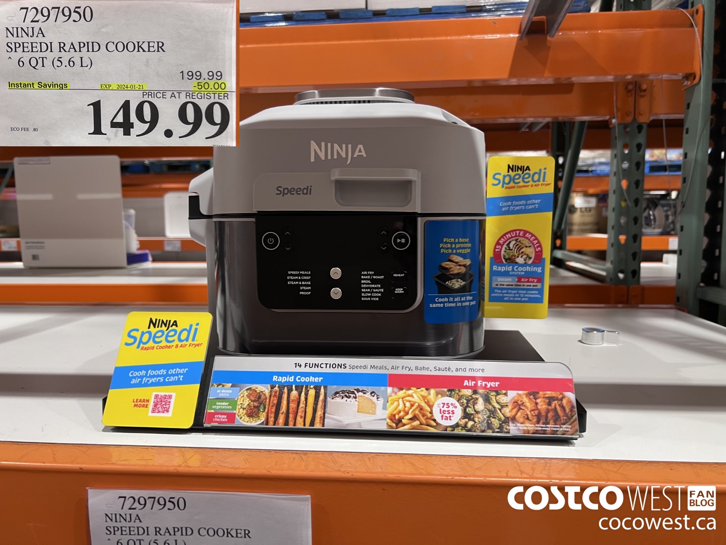 7297950 NINJA SPEEDI RAPID COOKER ($50.00 INSTANT SAVINGS EXPIRES ON 2024-01-21) $149.99