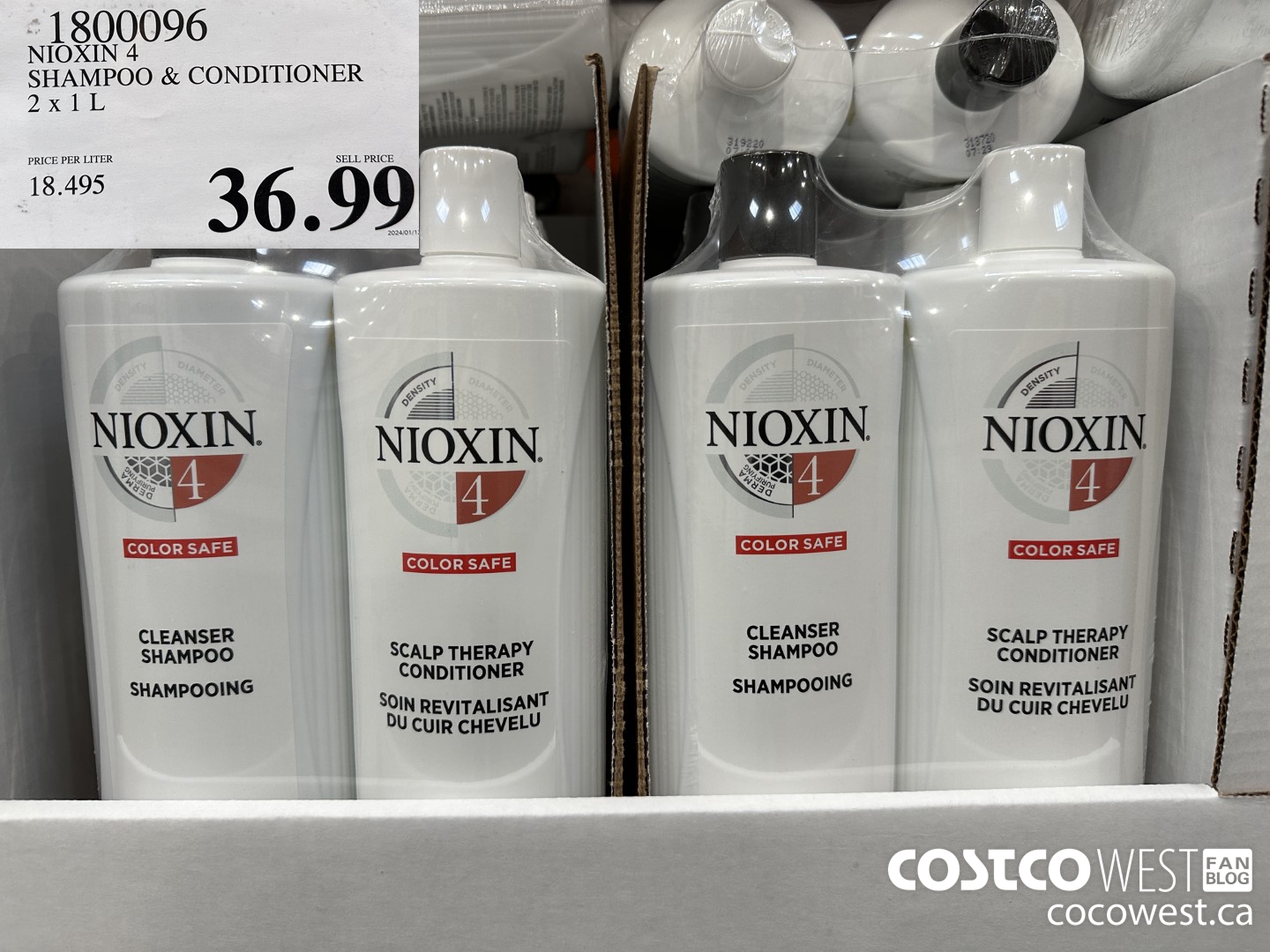 1800096 NIOXIN 4 SHAMPOO & CONDITIONER 2 X 1L $36.99