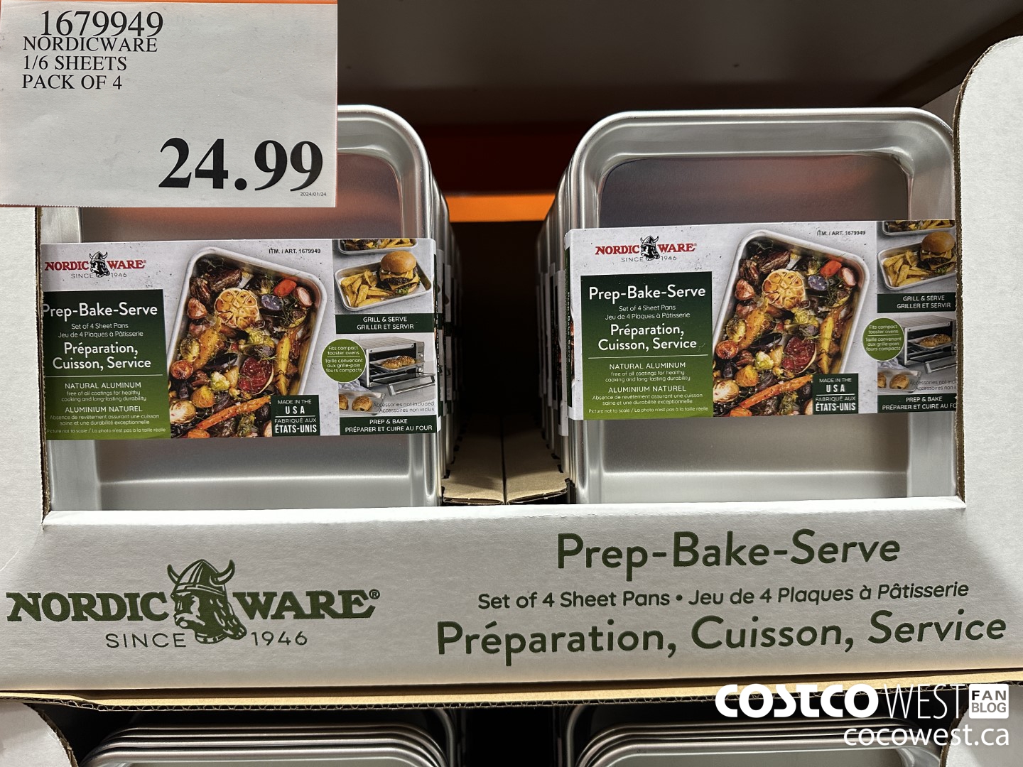 1679949 NORDICWARE 1/6 SHEETS PACK OF 4 $24.99