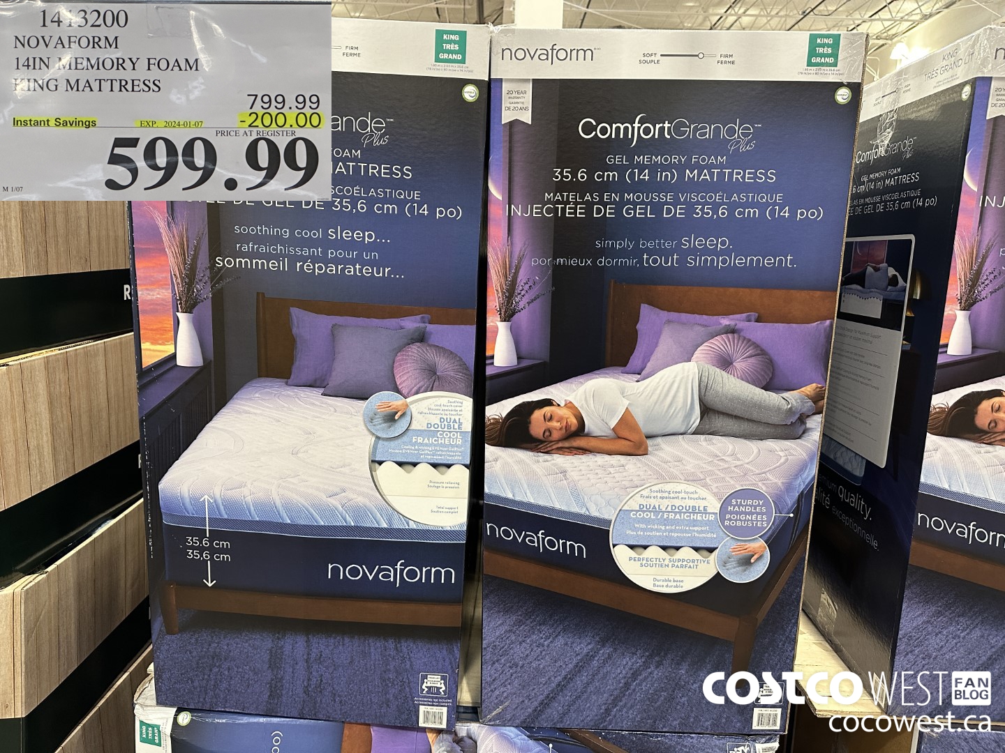 1413200 NOVAFORM COMFORTGRANDE PLUS KING MATTRESS ($200.00 INSTANT SAVINGS EXPIRES ON 2024-01-07) $599.99
