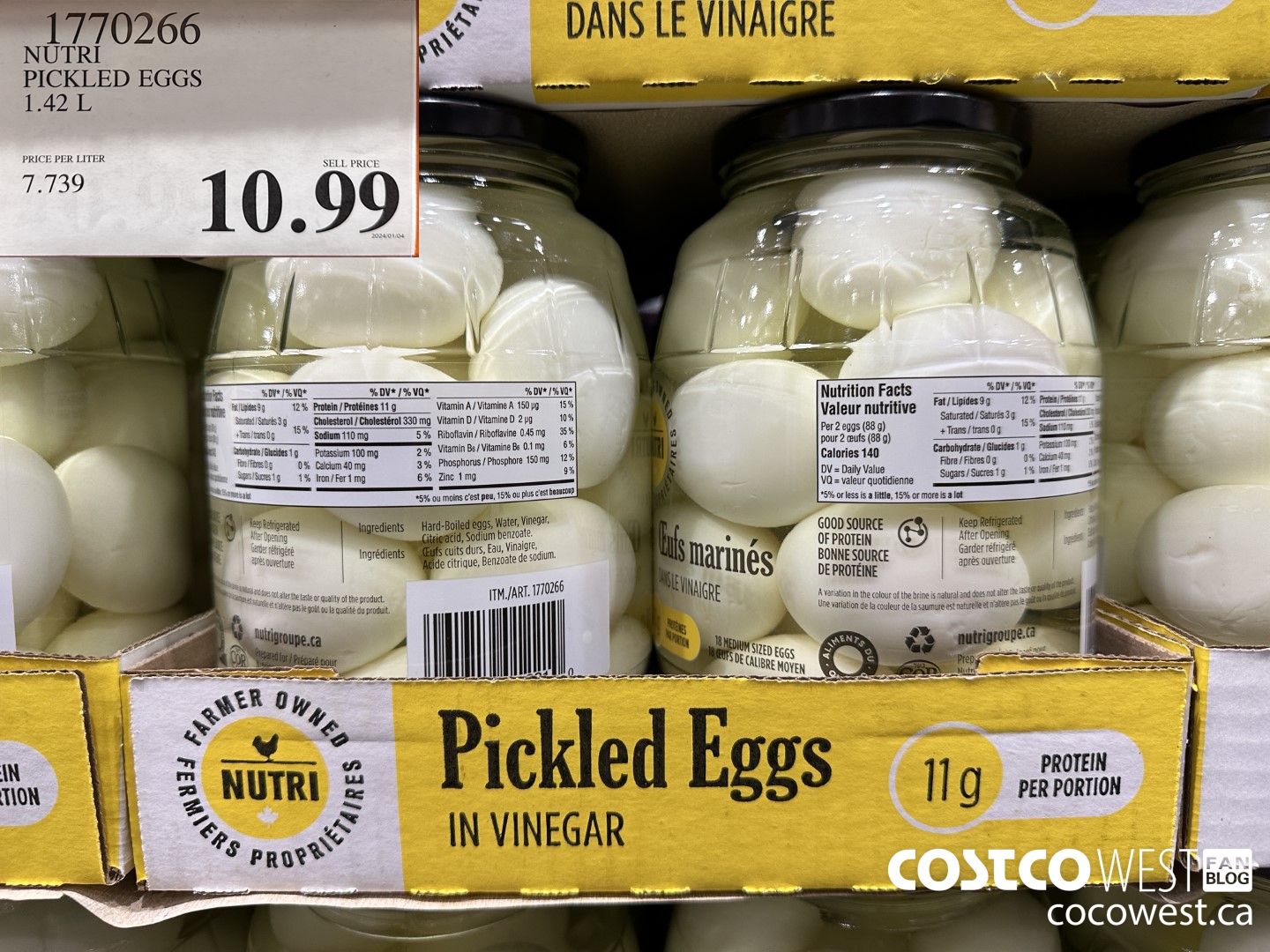 1770266 NUTRI PICKLED EGGS 1.42 L $10.99