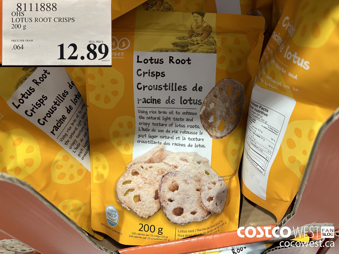 8111888 OHS LOTUS ROOT CRISPS 200G $12.89
