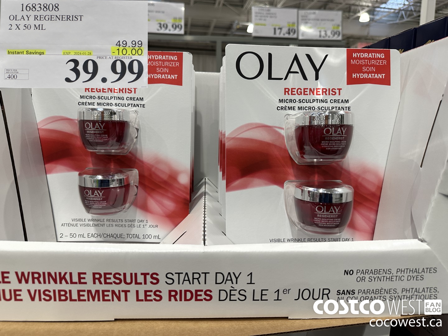 1683808 OLAY REGENERIST 2 X 50 ML ($10.00 INSTANT SAVINGS EXPIRES ON 2024-01-28) $39.99