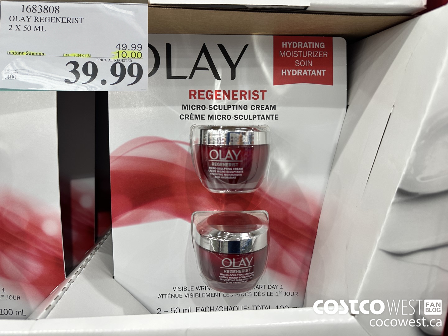 1683808 OLAY REGENERIST 2 X 50 ML ($10.00 INSTANT SAVINGS EXPIRES ON 2024-01-28) $39.99