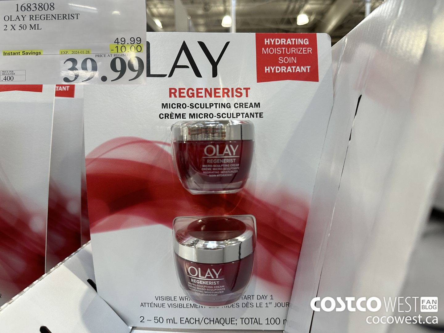 1683808 OLAY REGENERIST 2 X 50 ML ($10.00 INSTANT SAVINGS EXPIRES ON 2024-01-28) $39.99