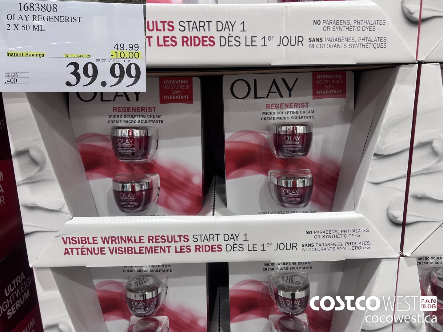 1683808 OLAY REGENERIST 2 X 50 ML ($10.00 INSTANT SAVINGS EXPIRES ON 2024-01-28) $39.99