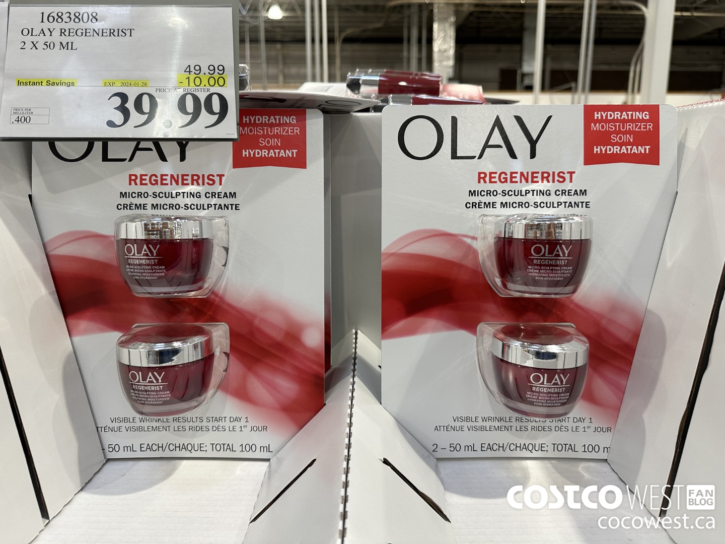 1683808 OLAY REGENERIST 2 X 50 ML ($10.00 INSTANT SAVINGS EXPIRES ON 2024-01-28) $39.99