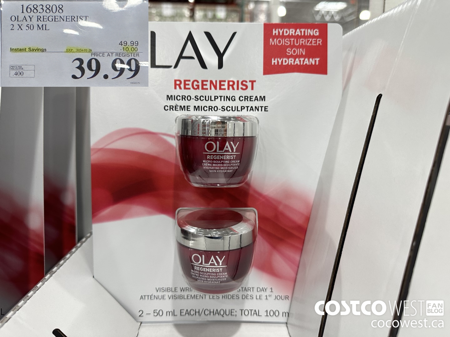 1683808 OLAY REGENERIST 2 X 50 ML ($10.00 INSTANT SAVINGS EXPIRES ON 2024-01-28) $39.99
