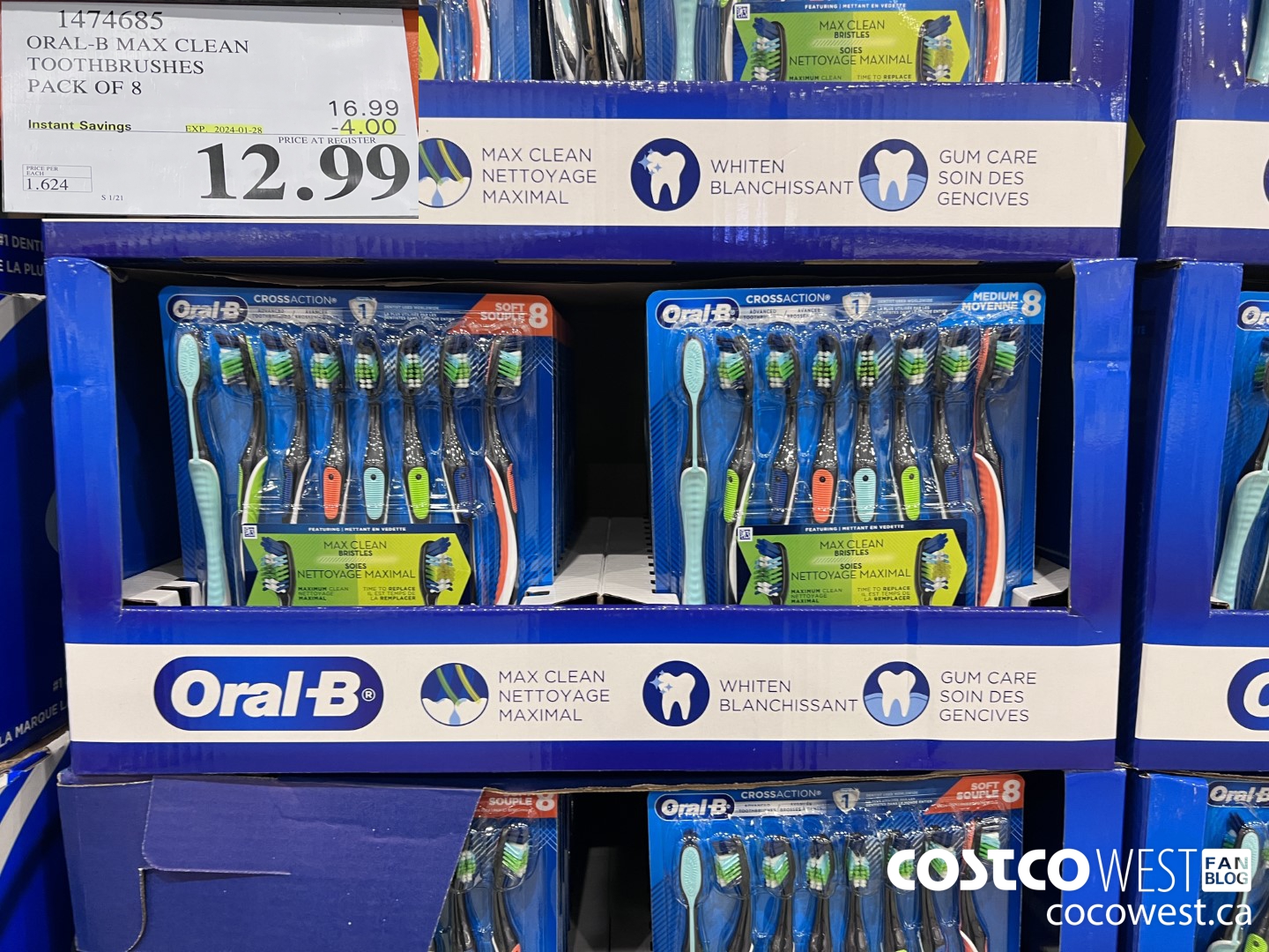 1474685 ORAL-B MAX CLEAN TOOTHBRUSHES PACK OF 8 ($4.00 INSTANT SAVINGS EXPIRES ON 2024-01-28) $12.99