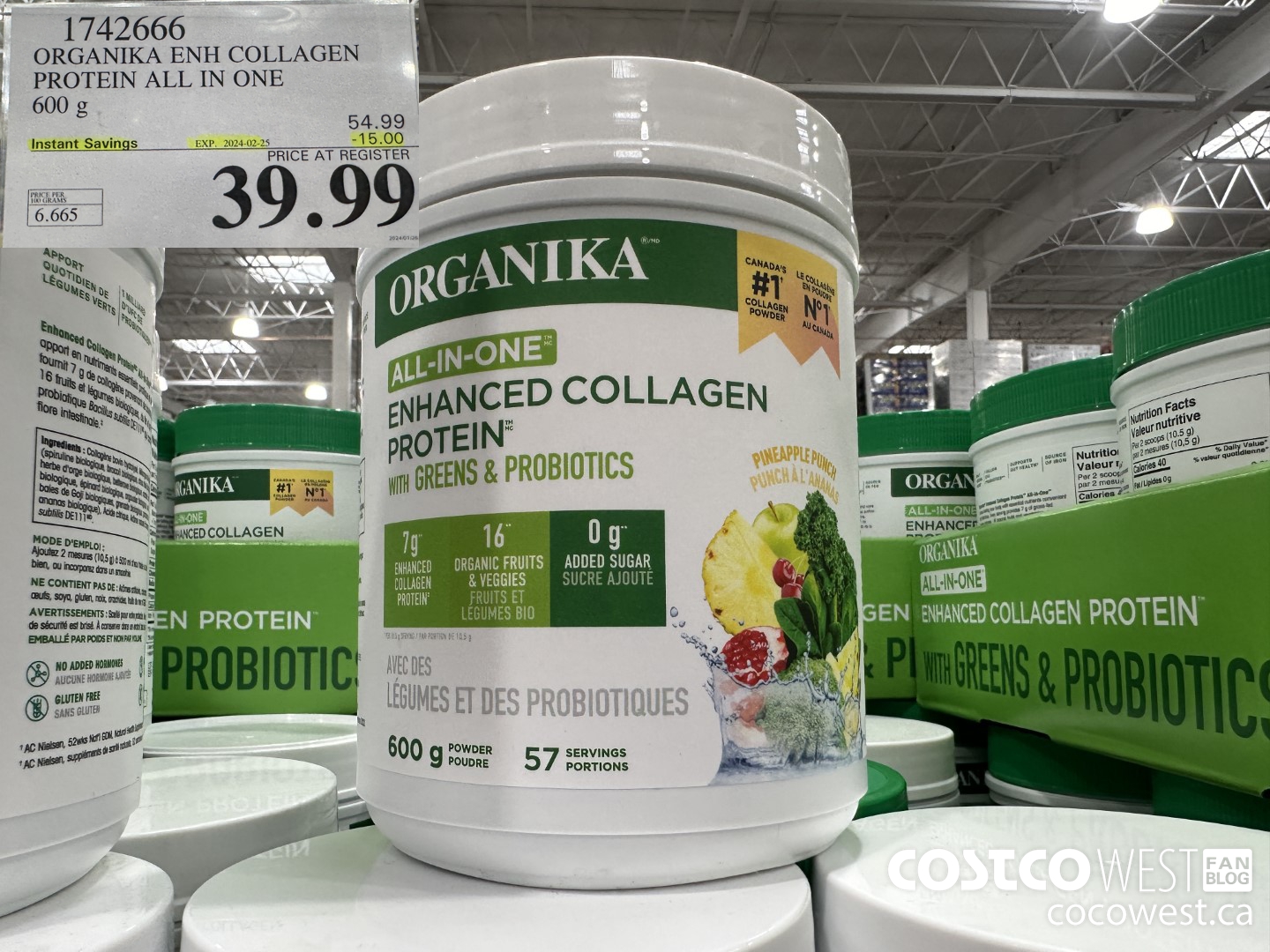 1742666 ORGANIKA ENH COLLAGEN PROTEIN ALL IN ONE 600G ($15.00 INSTANT SAVINGS EXPIRES ON 2024-02-25) $39.99