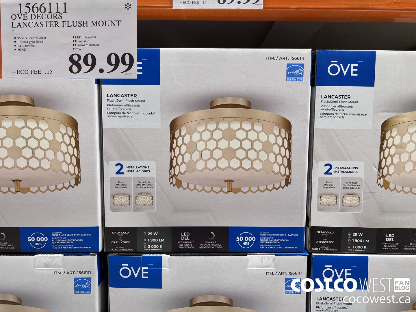 1566111 OVE DECORS LANCASTER FLUSH MOUNT $89.99