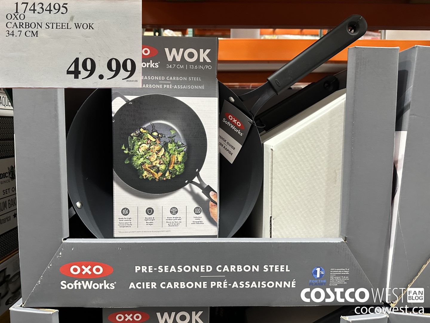 1743495 OXO CARBON STEEL WOK 34.7 CM $49.99
