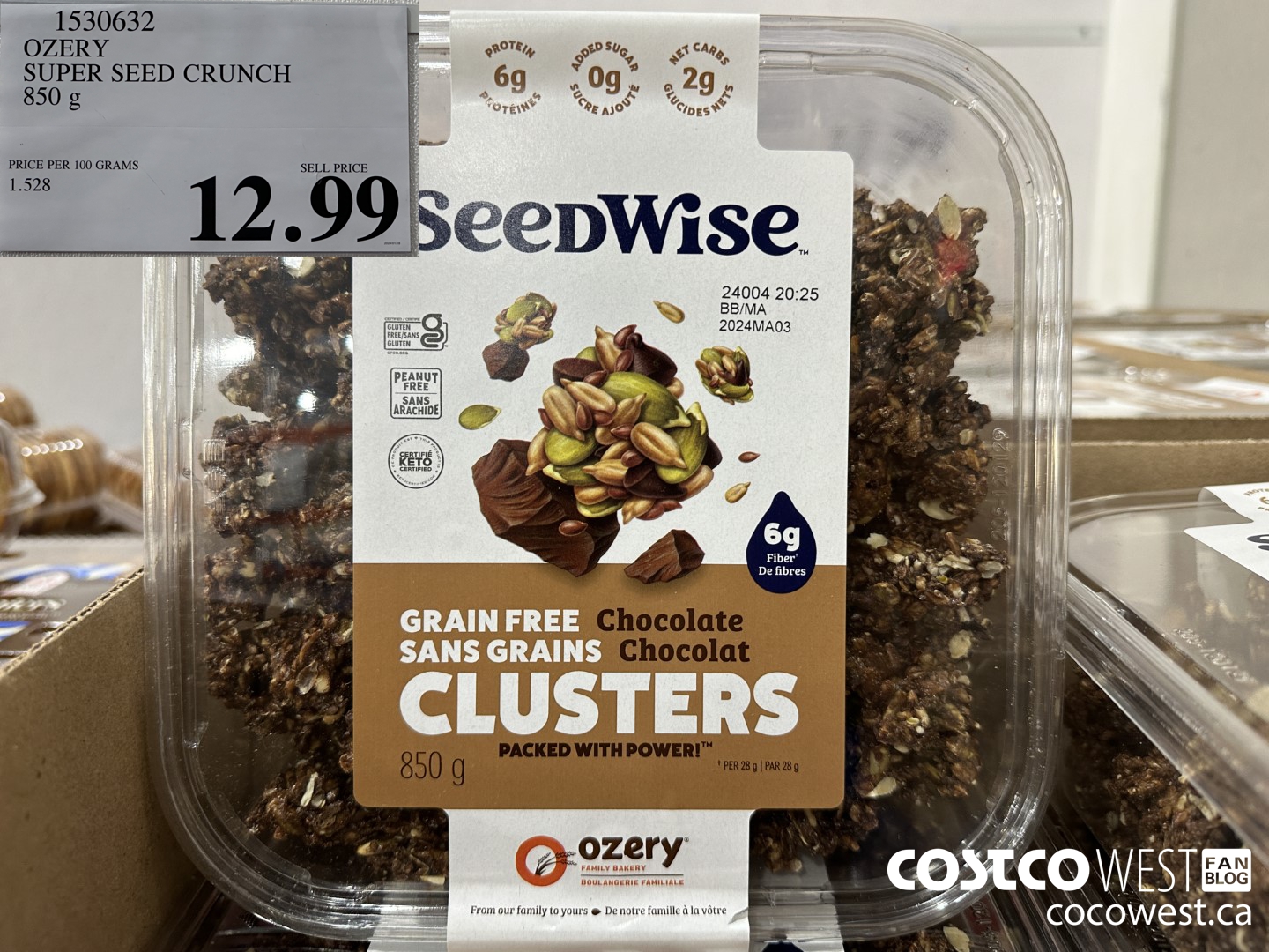 1530632 OZERY SUPER SEED CRUNCH 850 g $12.99