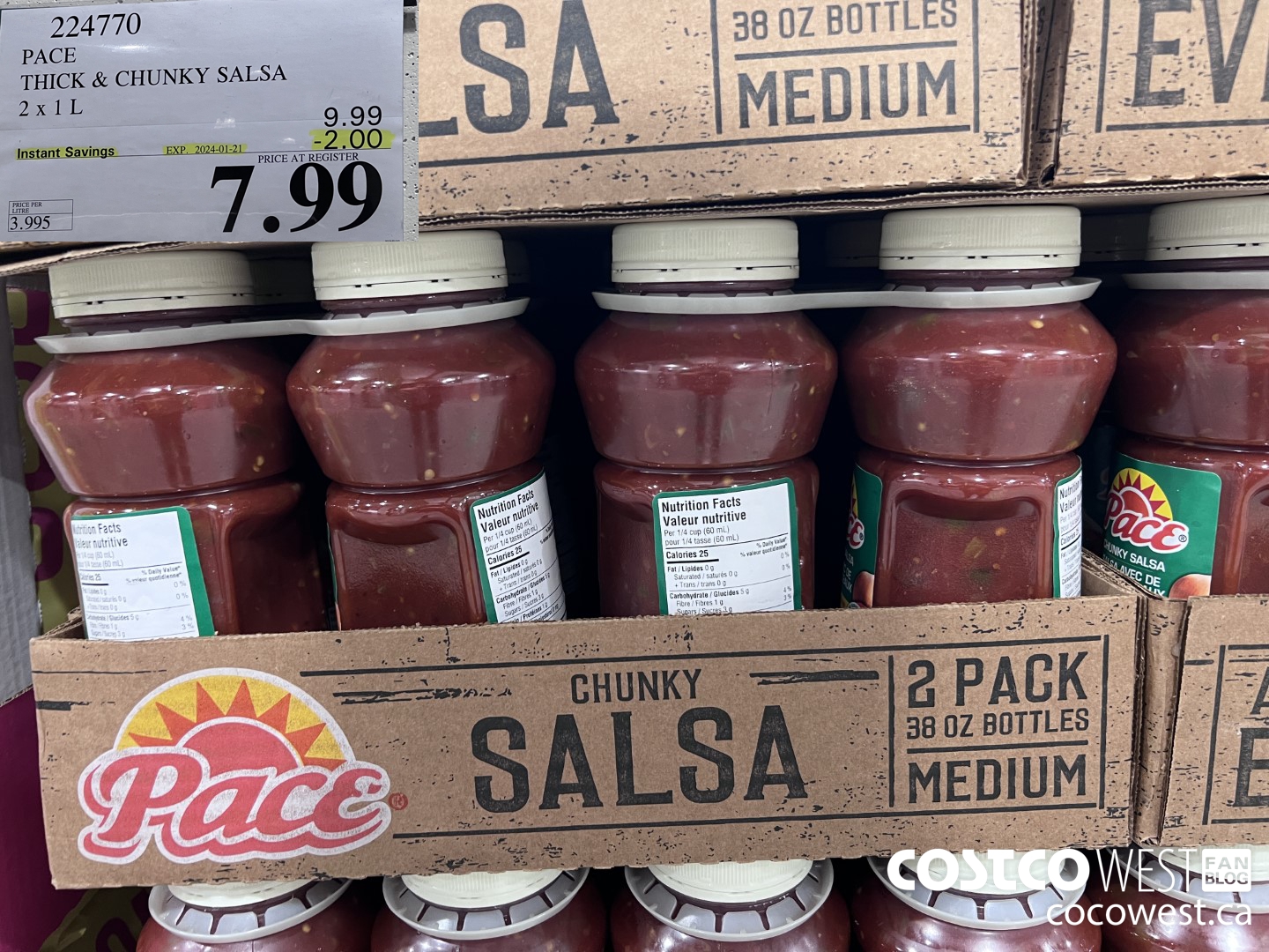 224770 PACE THICK & CHUNKY SALSA 2 X 1L ($2.00 INSTANT SAVINGS EXPIRES ON 2024-01-21) $7.99