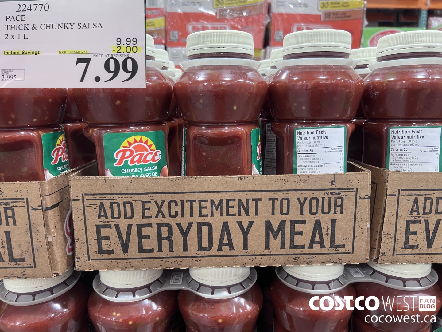 224770 PACE THICK & CHUNKY SALSA 2 X 1L ($2.00 INSTANT SAVINGS EXPIRES ON 2024-01-21) $7.99