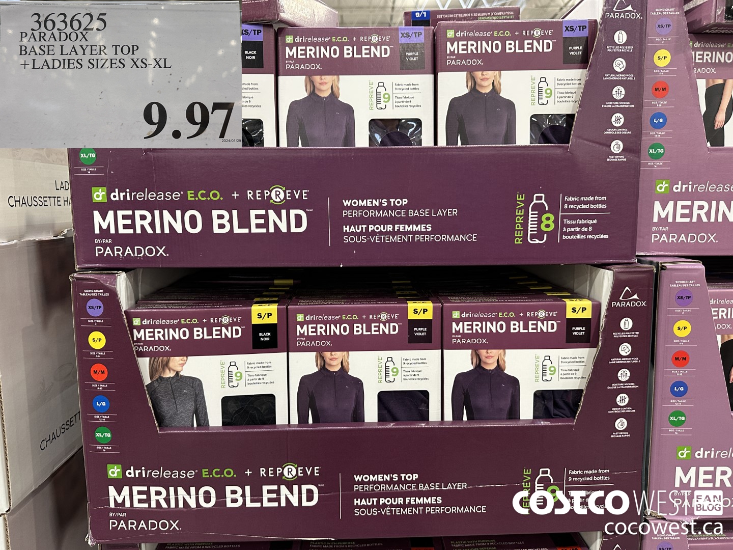 363625 PARADOX BASE LAYER TOP LADIES SIZES XS-XL $9.97