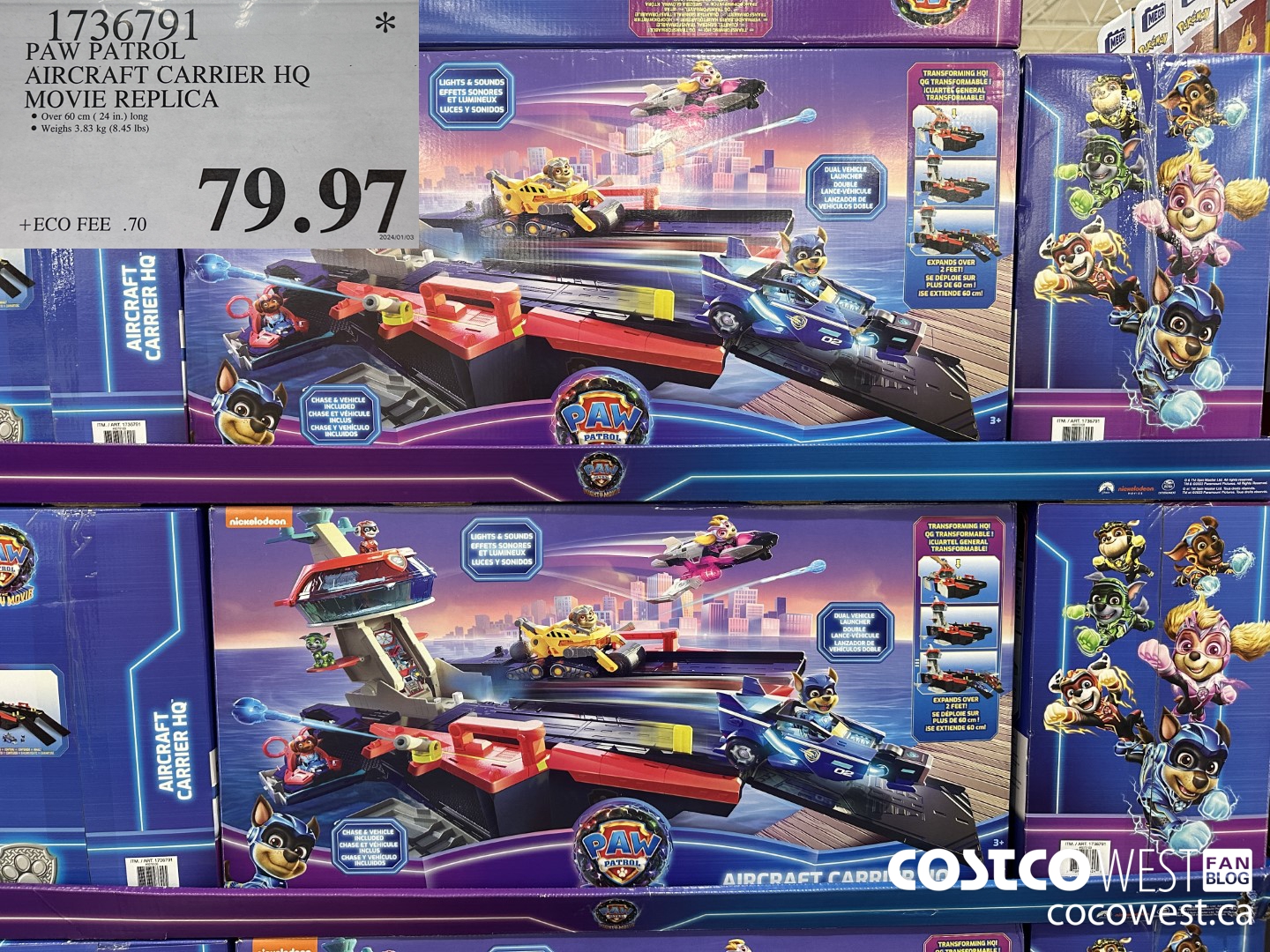 1736791 PAW PATROL AIRCRAFT CARRIER HQ MOVIE REPLICA $79.97