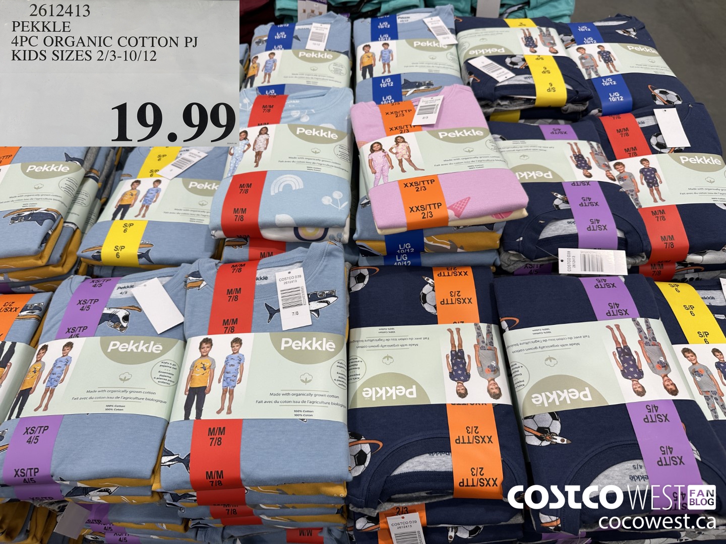 2612413 PEKKLE 4PC ORGANIC COTTON PJ KIDS SIZES 2/3-10/12 $19.99