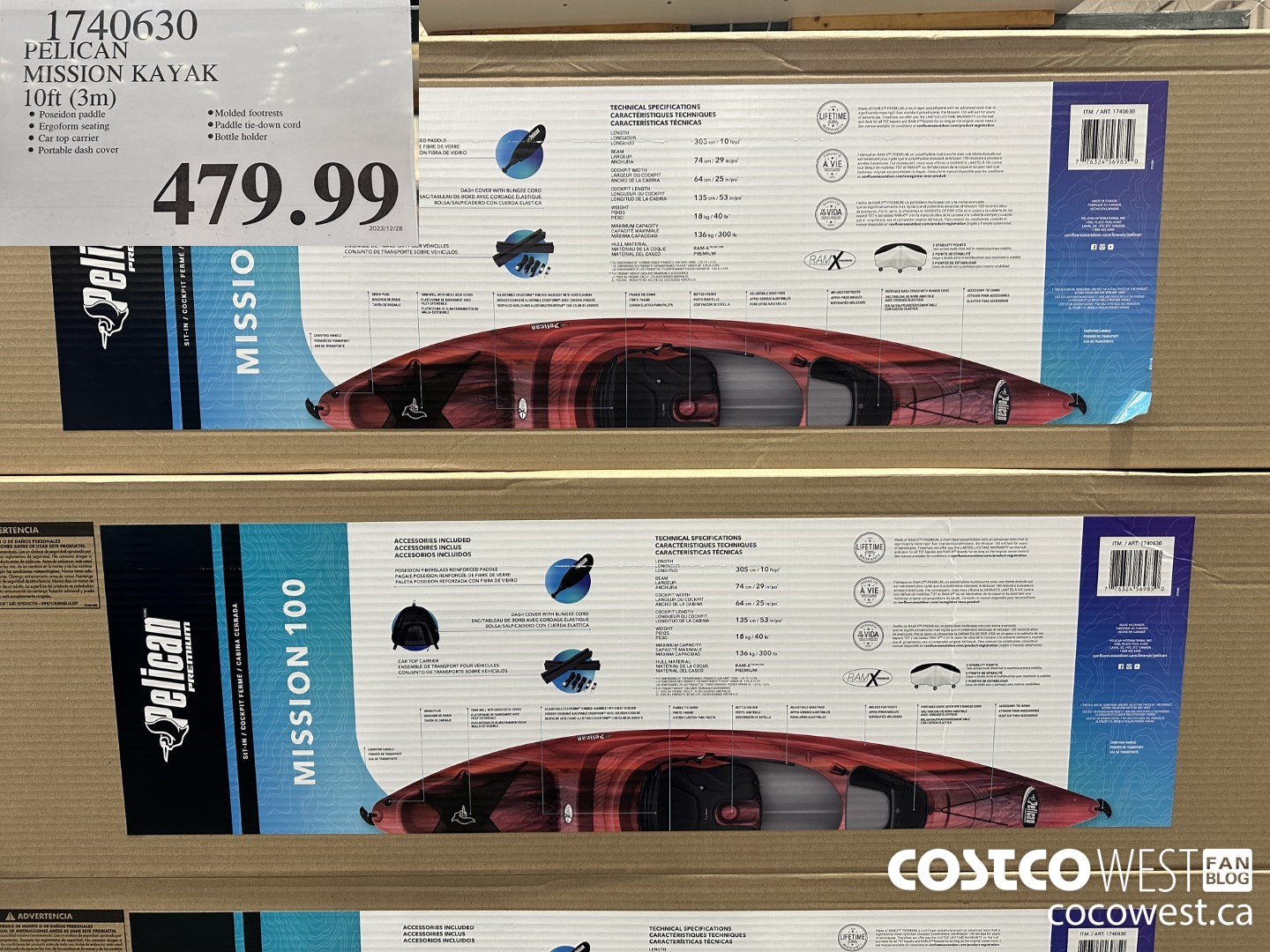 1740630 PELICAN MISSION KAYAK 10FT (3M) $479.99