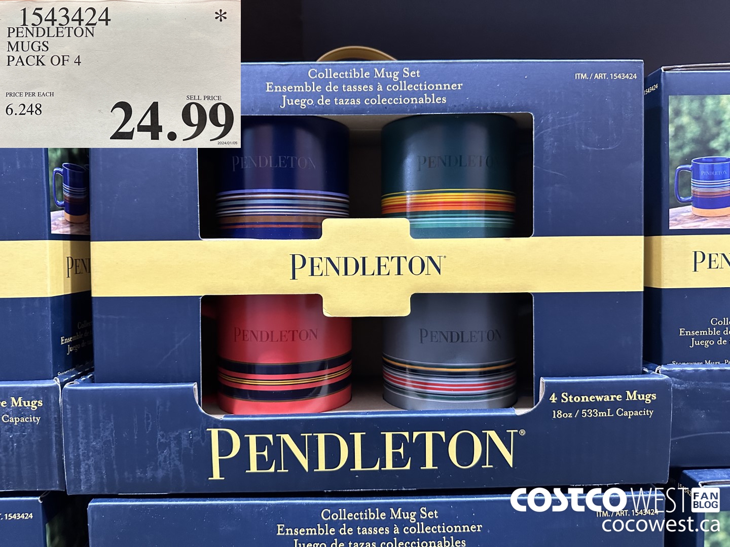 1543424 PENDLETON MUGS PACK OF 4 $24.99