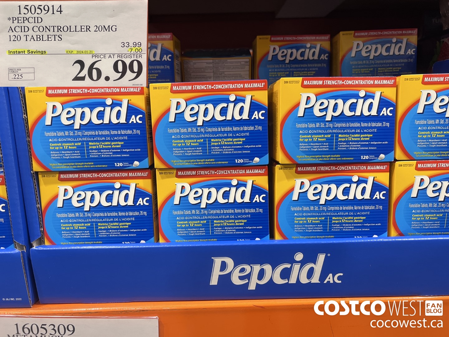 1505914 PEPCID ACID CONTROLLER 20MG 120 TABLETS ($7.00 INSTANT SAVINGS EXPIRES ON 2024-01-21) $26.99