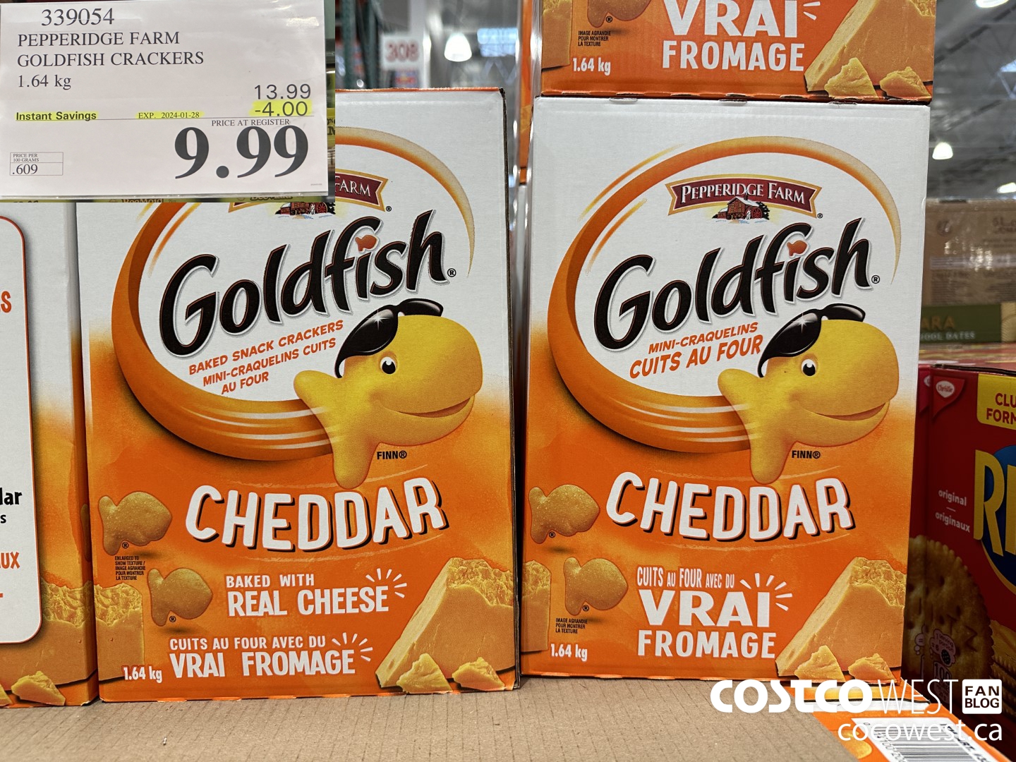 339054 PEPPERIDGE FARM GOLDFISH CRACKERS 1.64 kg ($4.00 INSTANT SAVINGS EXPIRES ON 2024-01-28) $9.99