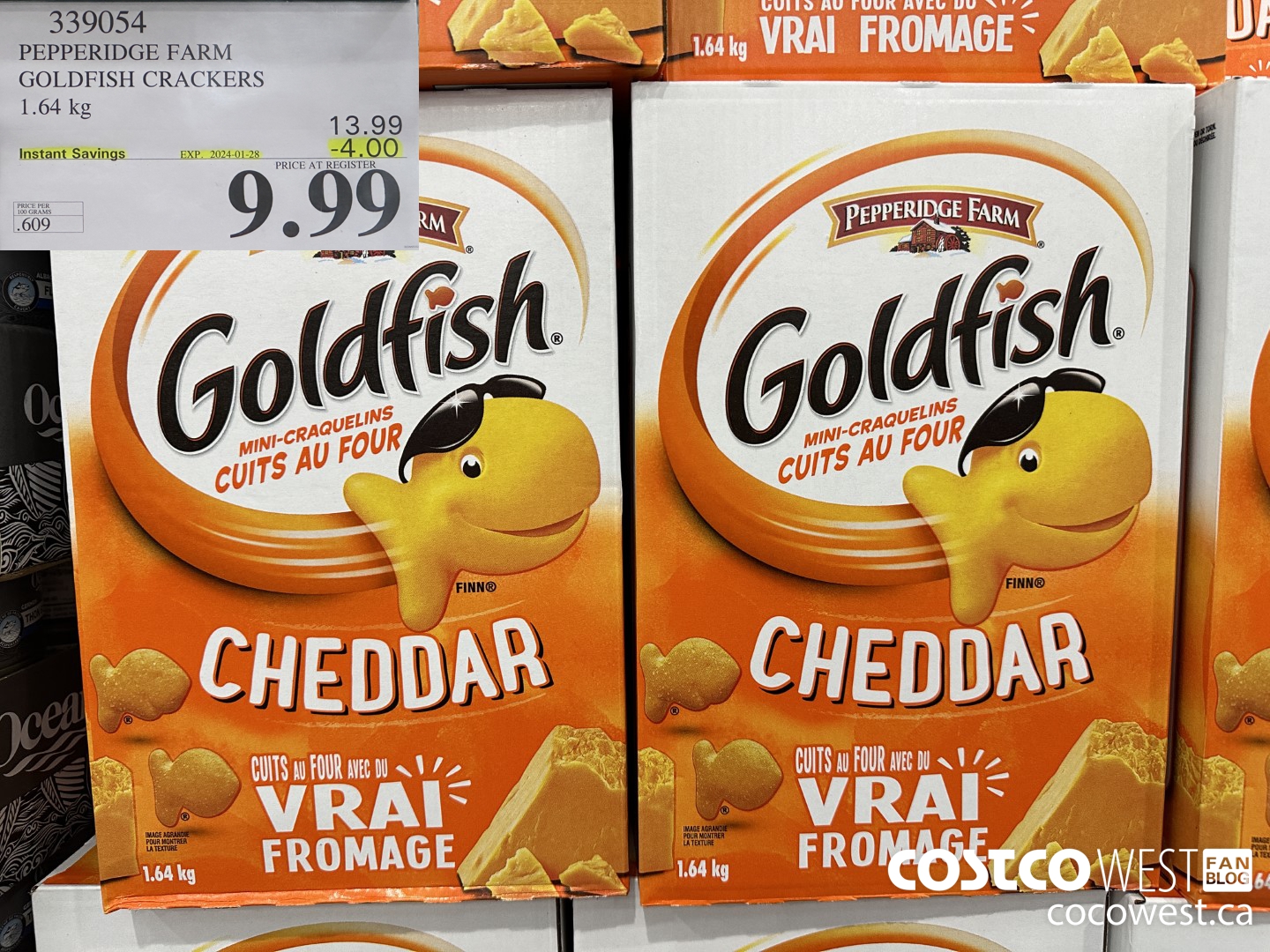 339054 PEPPERIDGE FARM GOLDFISH CRACKERS 1.64 kg ($4.00 INSTANT SAVINGS EXPIRES ON 2024-01-28) $9.99