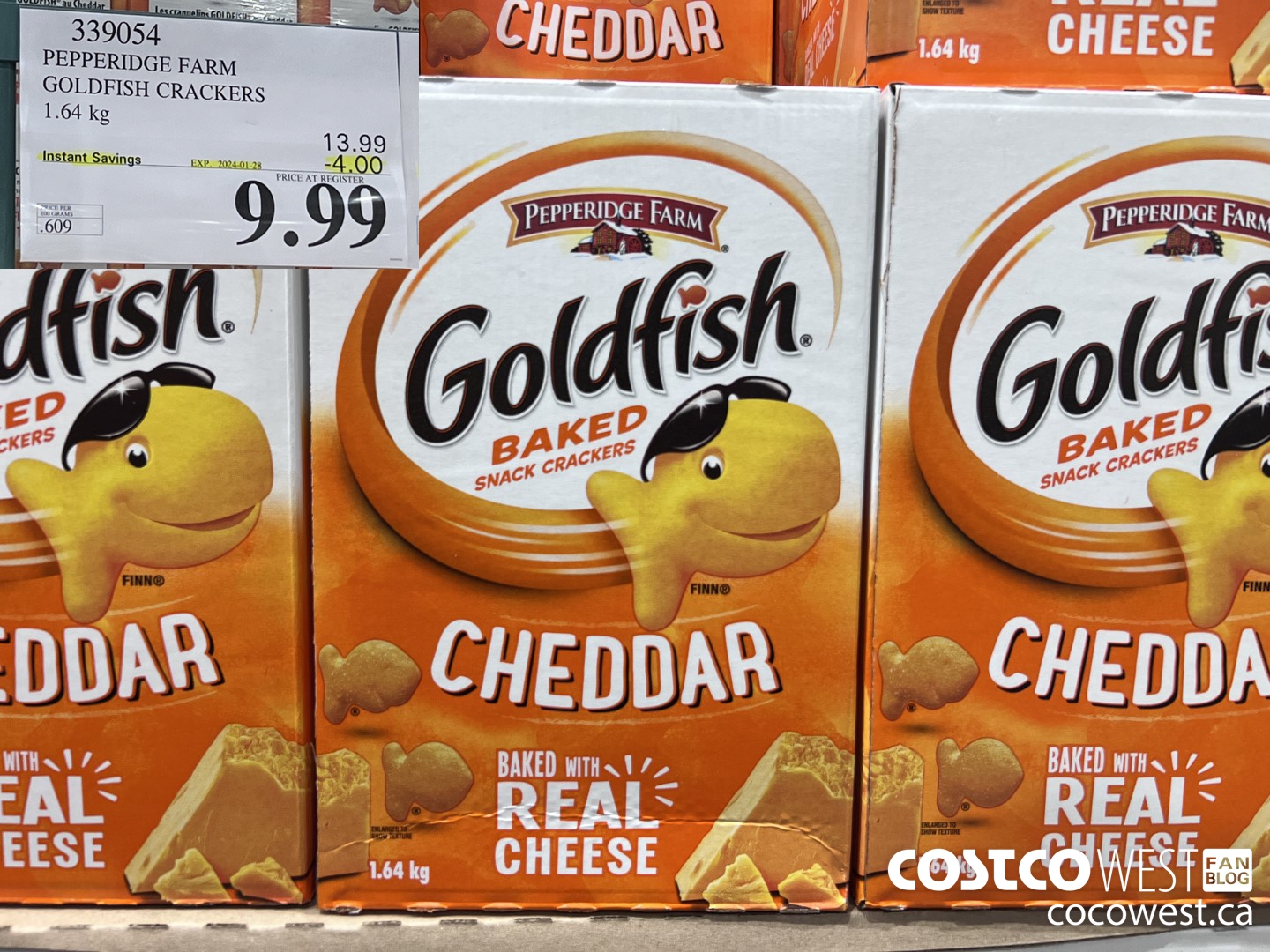 339054 PEPPERIDGE FARM GOLDFISH CRACKERS 1.64 kg ($4.00 INSTANT SAVINGS EXPIRES ON 2024-01-28) $9.99