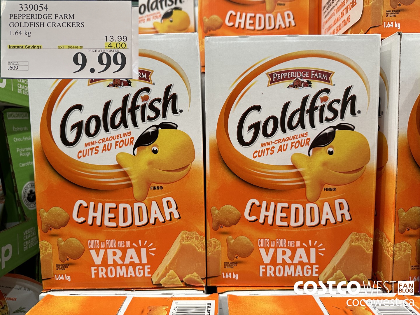 339054 PEPPERIDGE FARM GOLDFISH CRACKERS 1.64 kg ($4.00 INSTANT SAVINGS EXPIRES ON 2024-01-28) $9.99