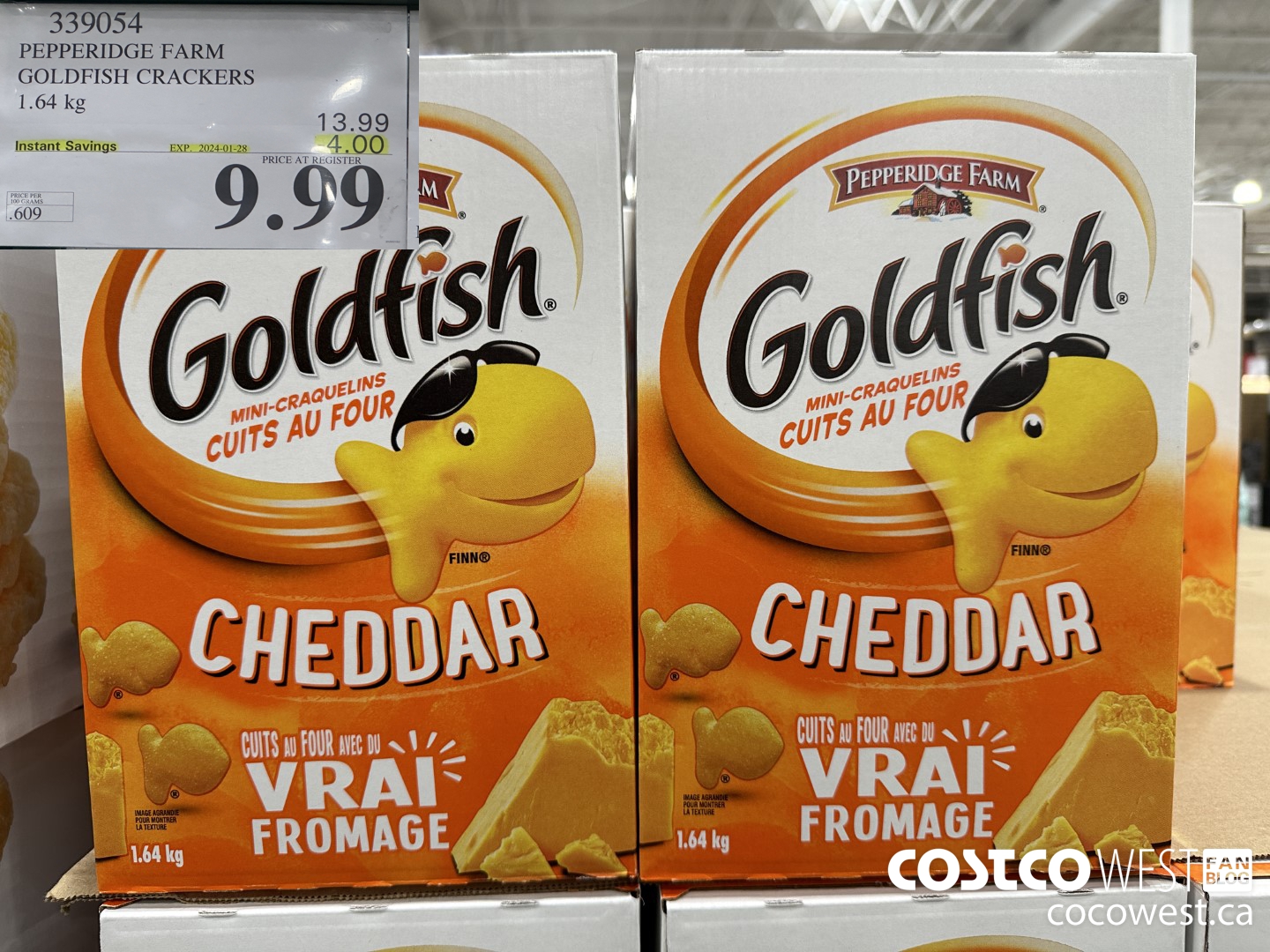 339054 PEPPERIDGE FARM GOLDFISH CRACKERS 1.64 kg ($4.00 INSTANT SAVINGS EXPIRES ON 2024-01-28) $9.99