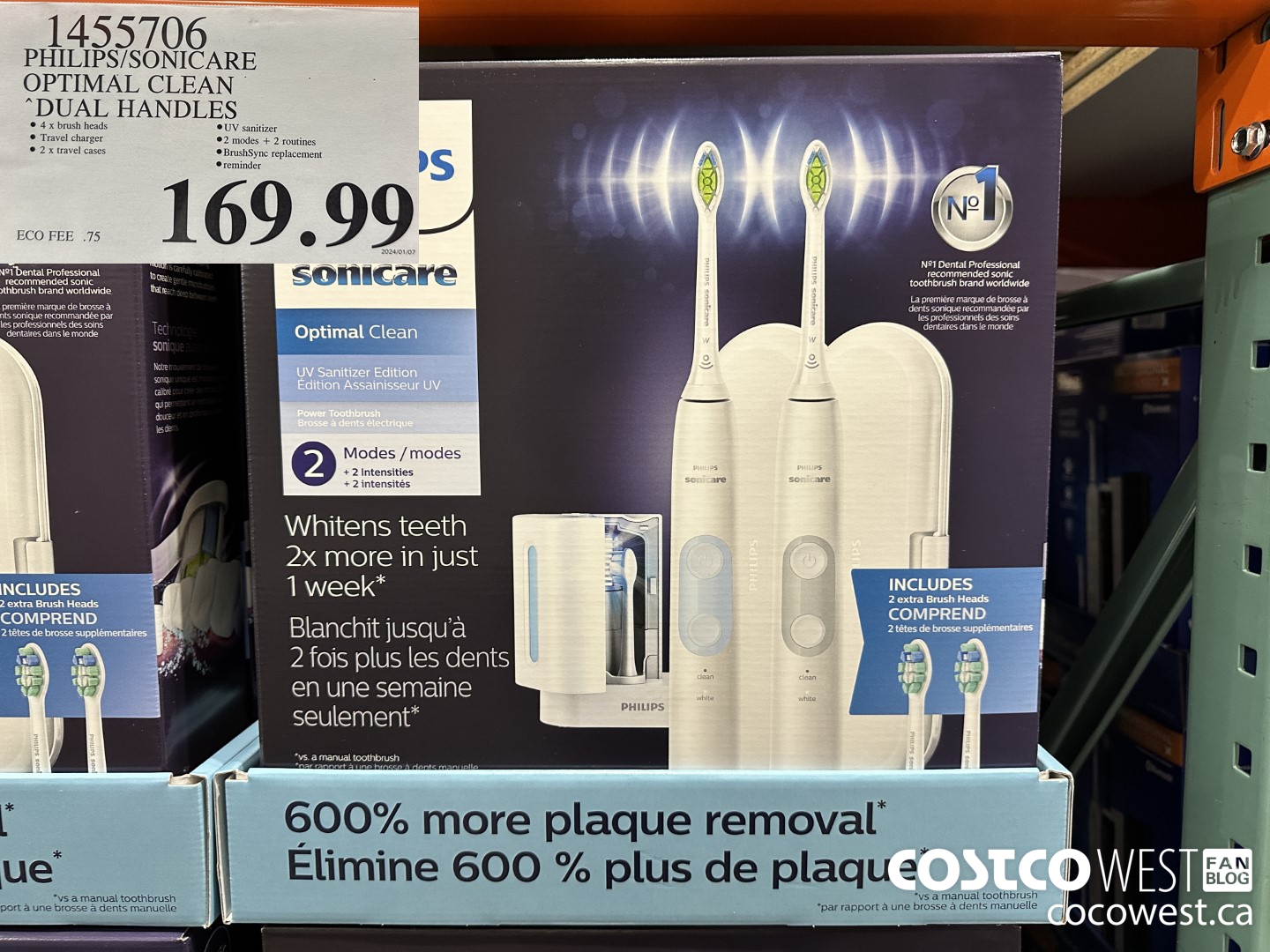 1455706 PHILIPS/SONICARE OPTIMAL CLEAN DUAL HANDLES $169.99