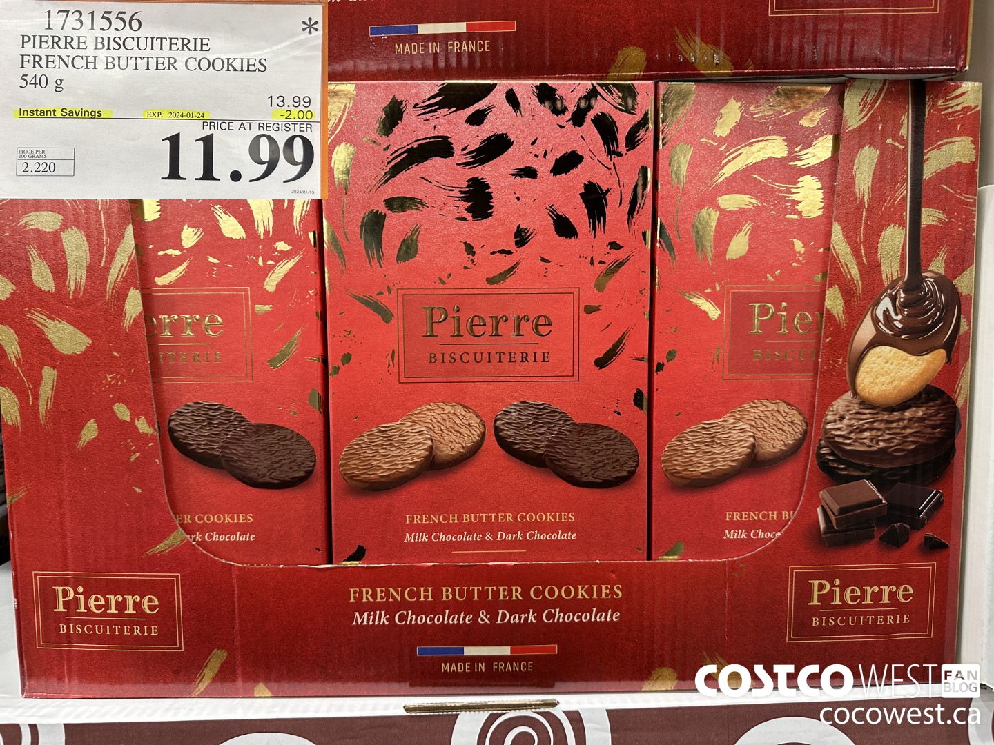 1731556 PIERRE BISCUITERIE FRENCH BUTTER COOKIES 540G ($2.00 INSTANT SAVINGS EXPIRES ON 2024-01-24) $11.99