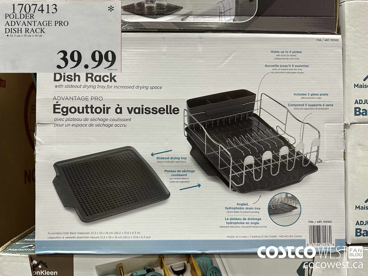 1707413 POLDER ADVANTAGE PRO DISH RACK $39.99