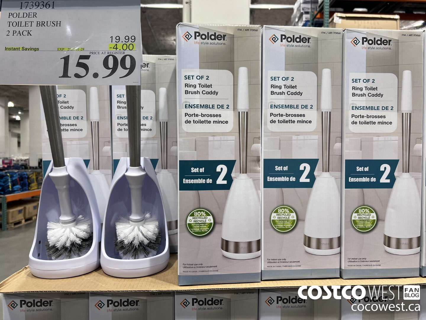 1739361 POLDER TOILET BRUSH 2 PACK ($4.00 INSTANT SAVINGS EXPIRES ON 2024-01-28) $15.99