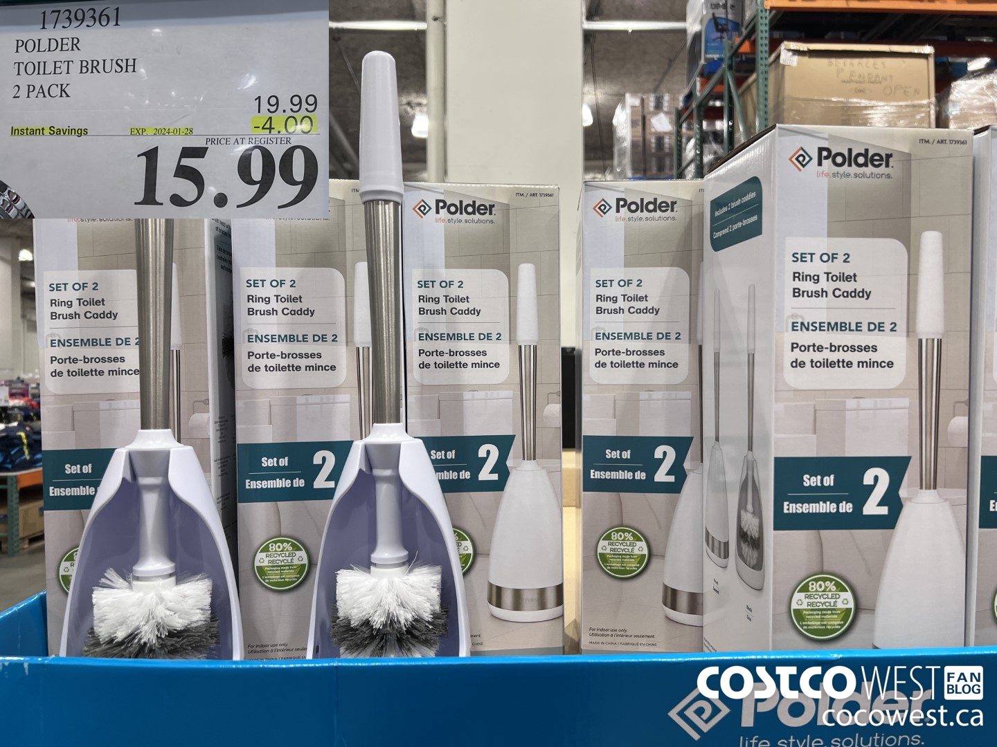 1739361 POLDER TOILET BRUSH 2 PACK ($4.00 INSTANT SAVINGS EXPIRES ON 2024-01-28) $15.99