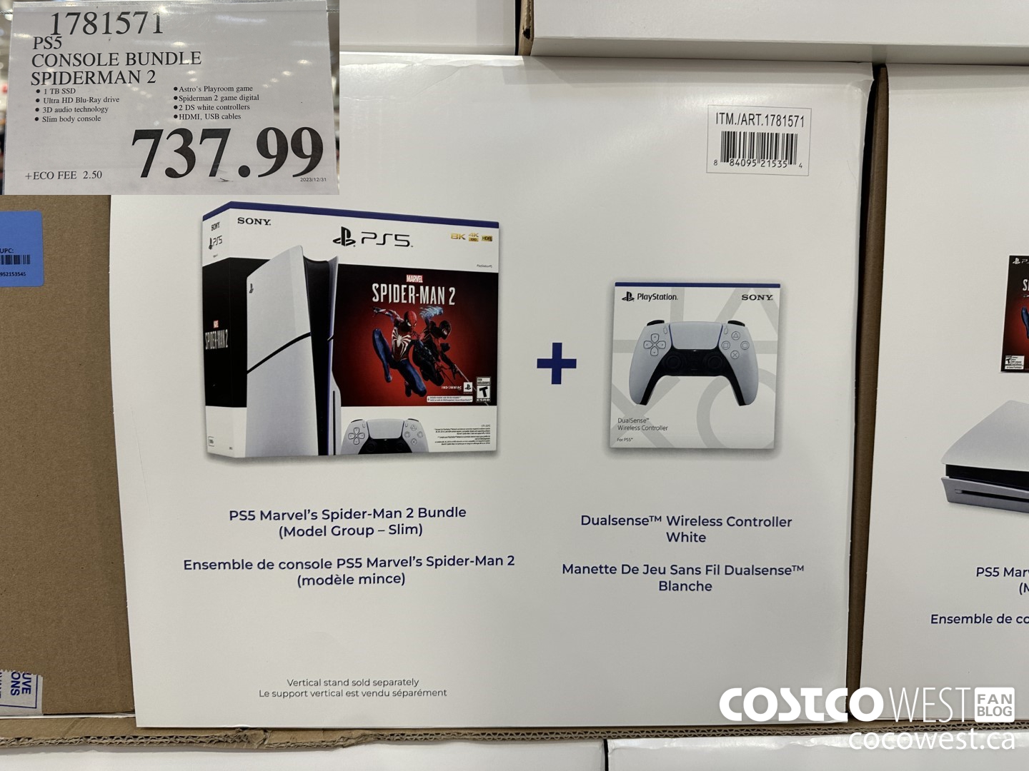 1781571 PS5 CONSOLE BUNDLE SPIDERMAN 2 $737.99