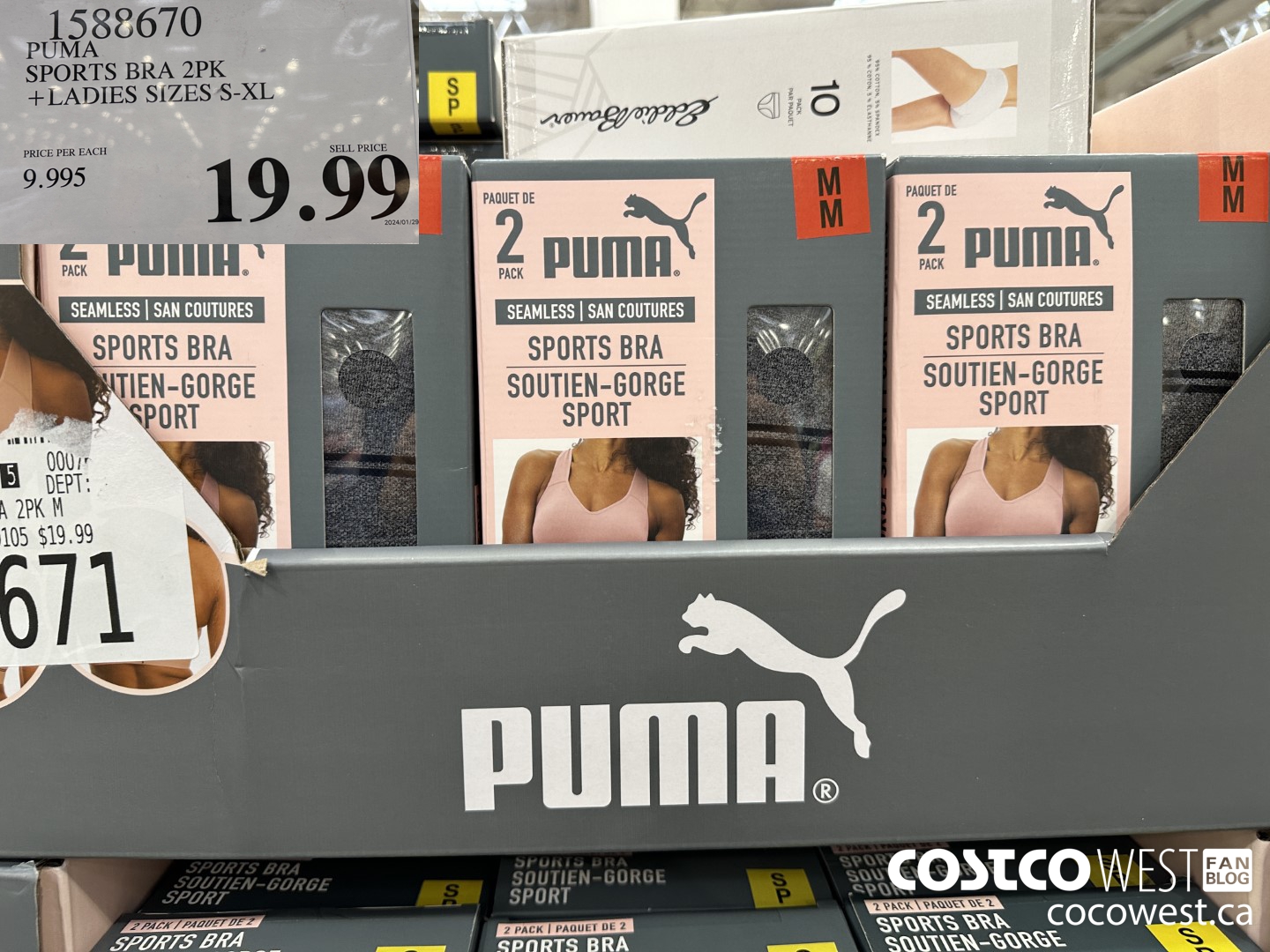 1588670 PUMA SPORTS BRA 2PK LADIES SIZES S-XL $19.99
