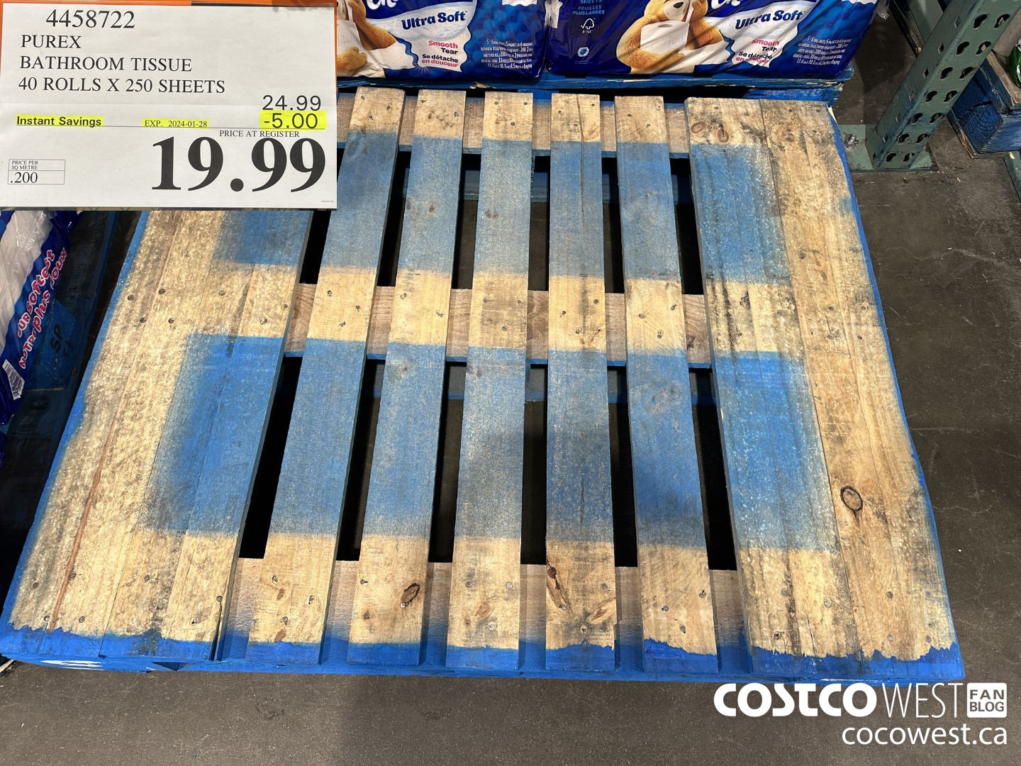 4458722 PUREX BATHROOM TISSUE 40 ROLLS X 250 SHEETS ($5.00 INSTANT SAVINGS EXPIRES ON 2024-01-28) $19.99