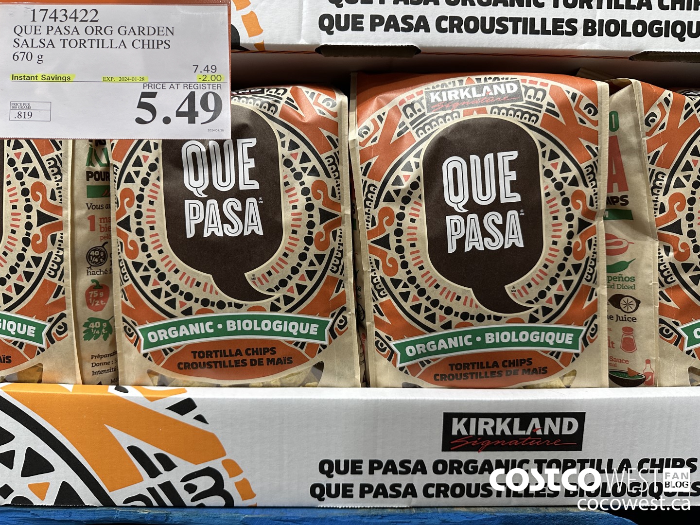 1743422 QUE PASA ORG GARDEN SALSA TORTILLA CHIPS 670 G ($2.00 INSTANT SAVINGS EXPIRES ON 2024-01-28) $5.49