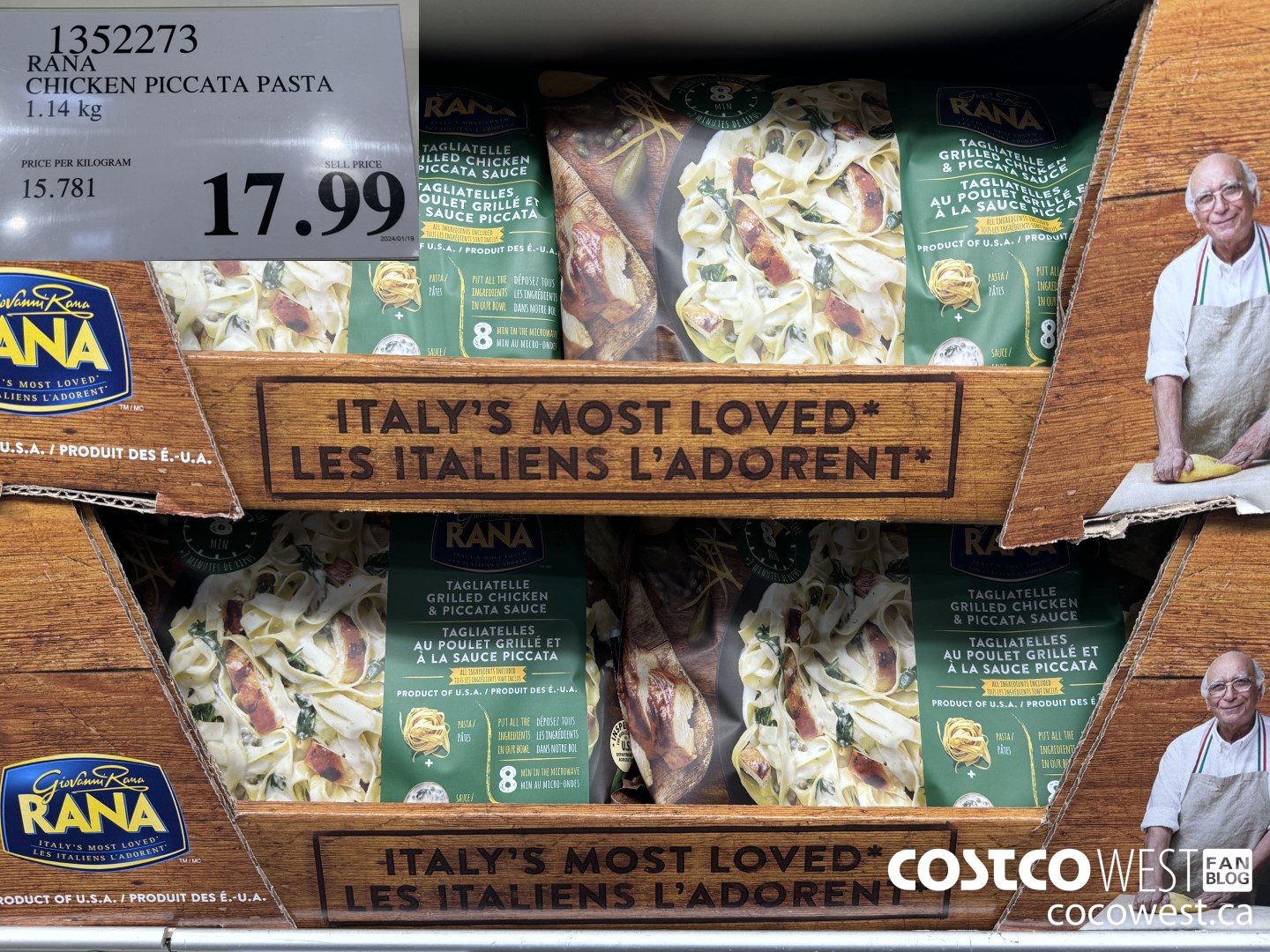 1352273 RANA CHICKEN PICCATA PASTA 1.14 KG $17.99