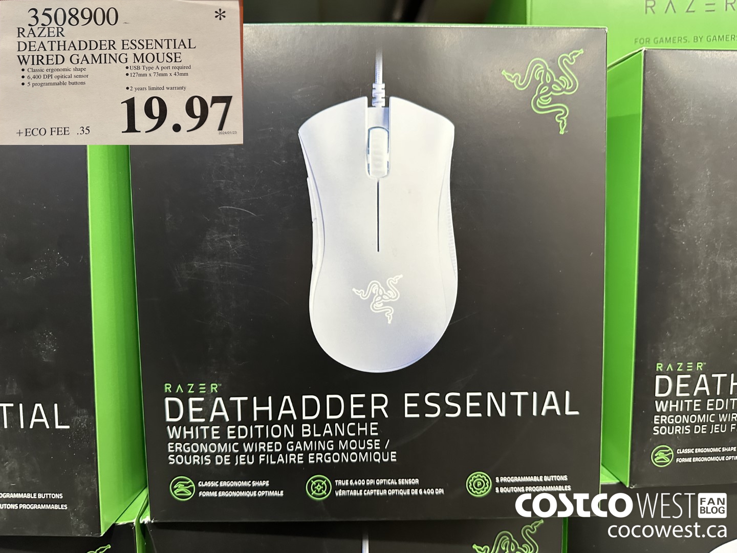 3508900 RAZER DEATHADDER ESSENTIAL WIRED GAMING $19.97