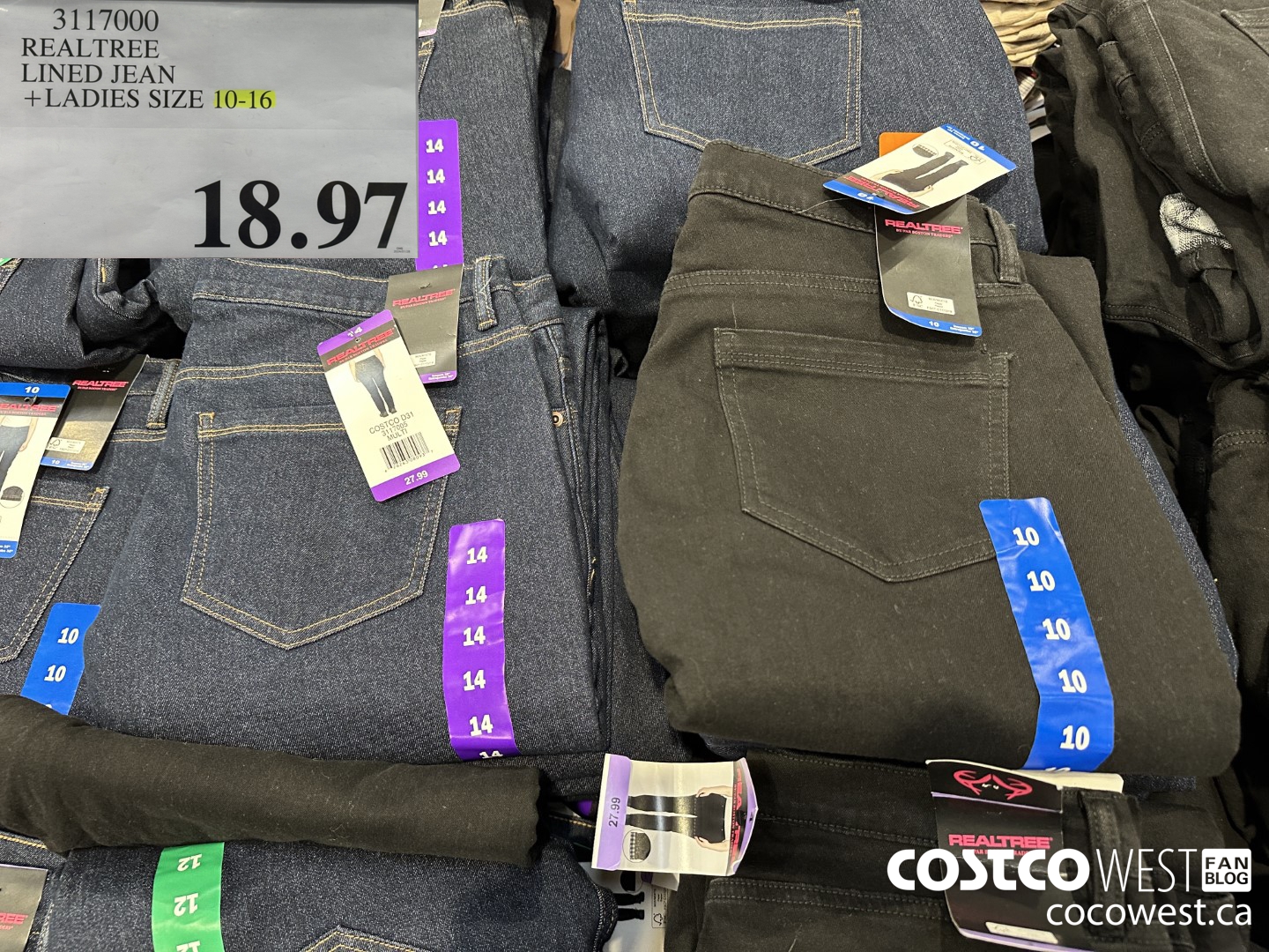 3117000 REALTREE LINED JEAN LADIES SIZES 10-16 $18.97