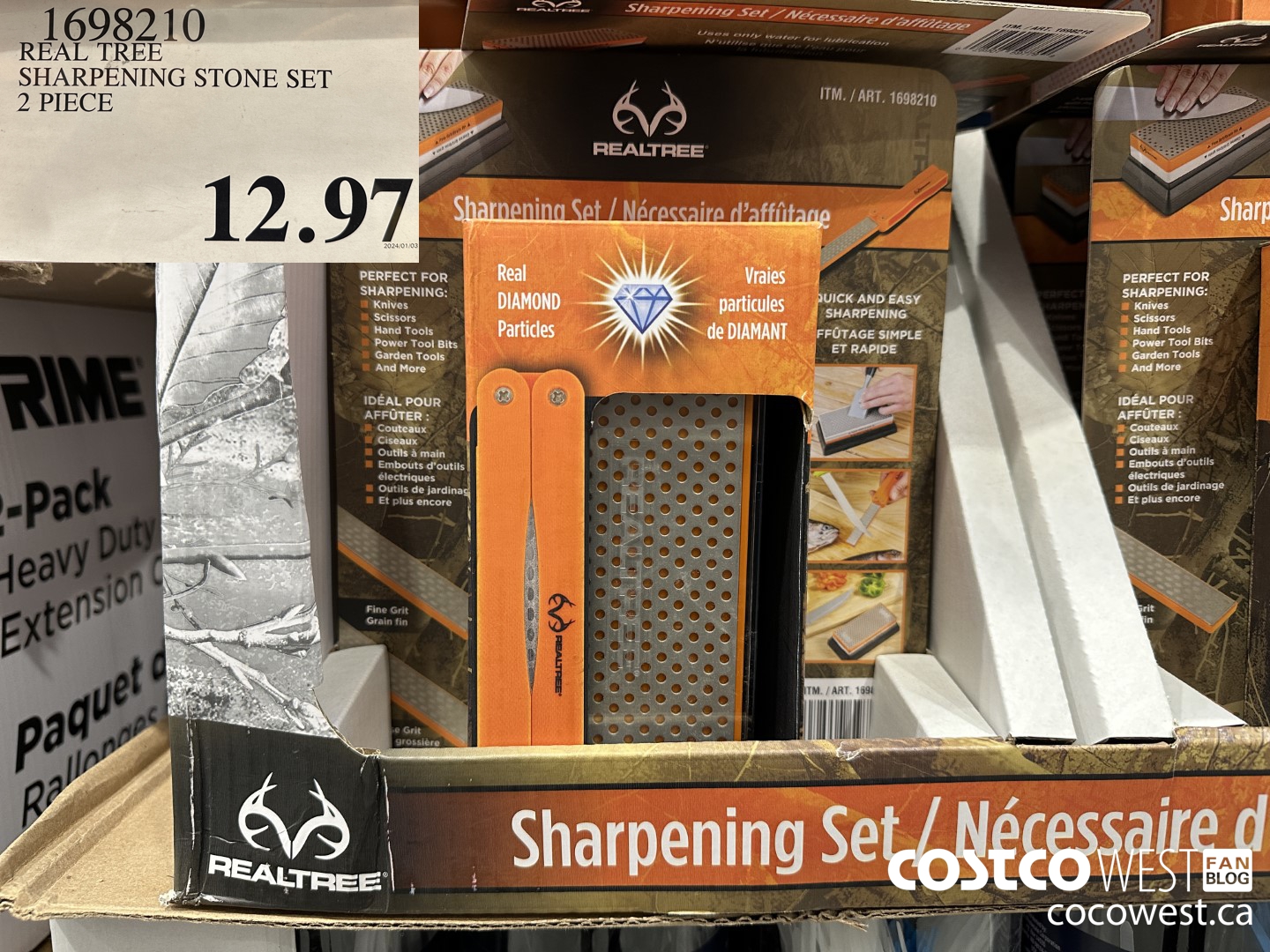 1698210 REAL TREE SHARPENING STONE SET 2 PIECE $12.97