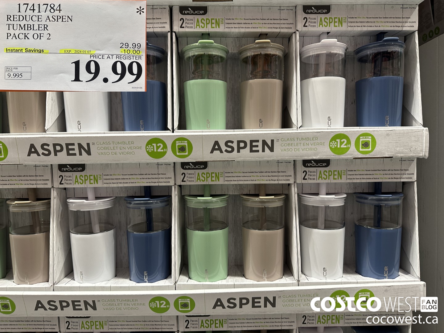 1741784 REDUCE ASPEN TUMBLER PACK OF 2 ($10.00 INSTANT SAVINGS EXPIRES ON 2024-01-07) $19.99