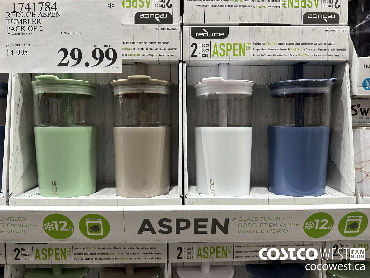 1741784 REDUCE ASPEN TUMBLER PACK OF 2 $29.99