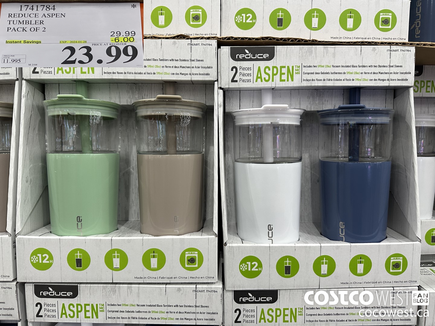 1741784 REDUCE ASPEN TUMBLER PACK OF 2 ($6.00 INSTANT SAVINGS EXPIRES ON 2024-01-28) $23.99