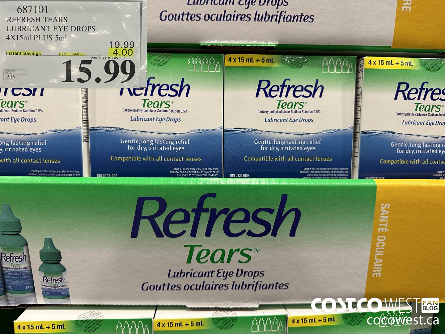 687101 REFRESH TEARS LUBRICANT EYE DROPS 4X15ml PLUS 5ml ($4.00 INSTANT SAVINGS EXPIRES ON 2024-01-28) $15.99