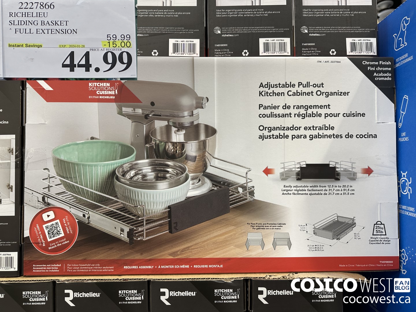 2227866 RICHELIEU SLIDING BASKET FULL EXTENSION ($15.00 INSTANT SAVINGS EXPIRES ON 2024-01-28) $44.99